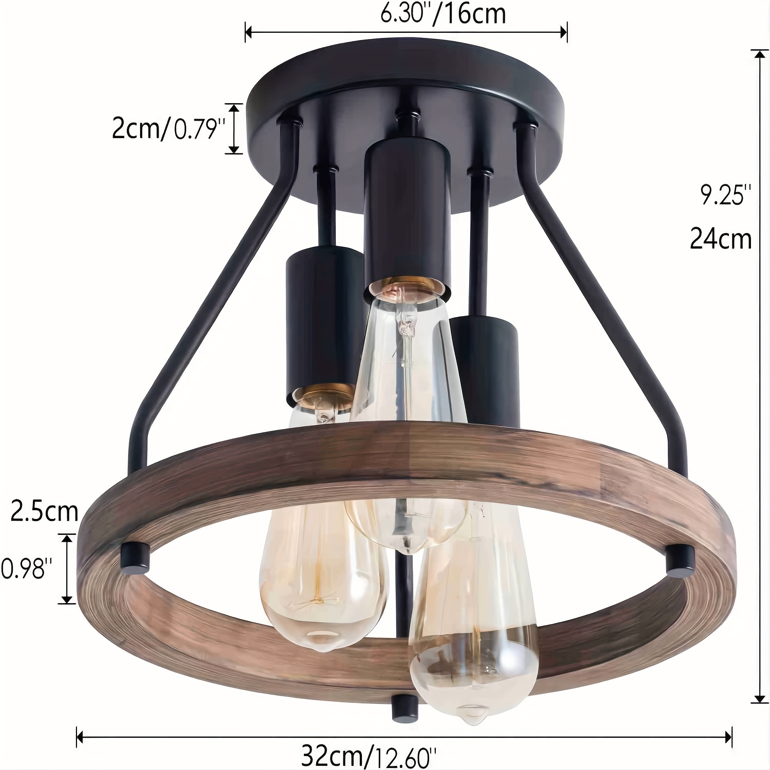 MSSIAN Industrial Embedded Ceiling Light for Corridors and Bedrooms