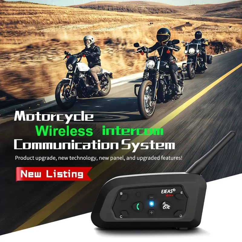 V6 PRO INTERFONO Moto Bluetooth 1200M 2 Persone Interphone per