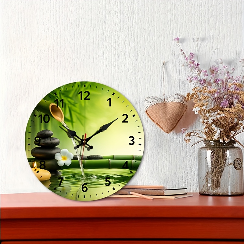 1 stck runde uhr zen bambus minimalistische wanduhr - Temu Germany