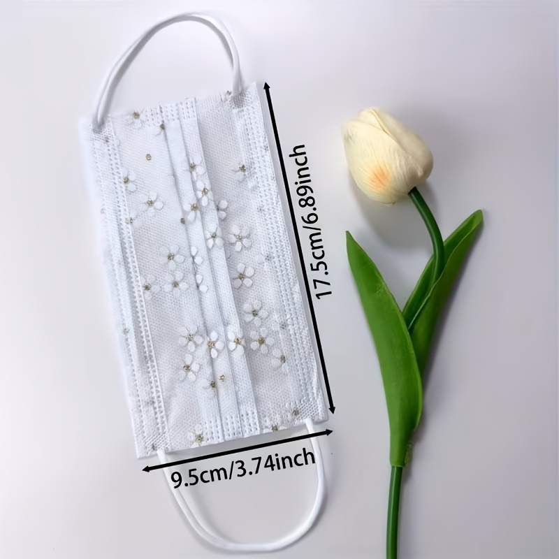 24pcs Sakura Face Masks, Breathable Disposable Ear Loop Masks