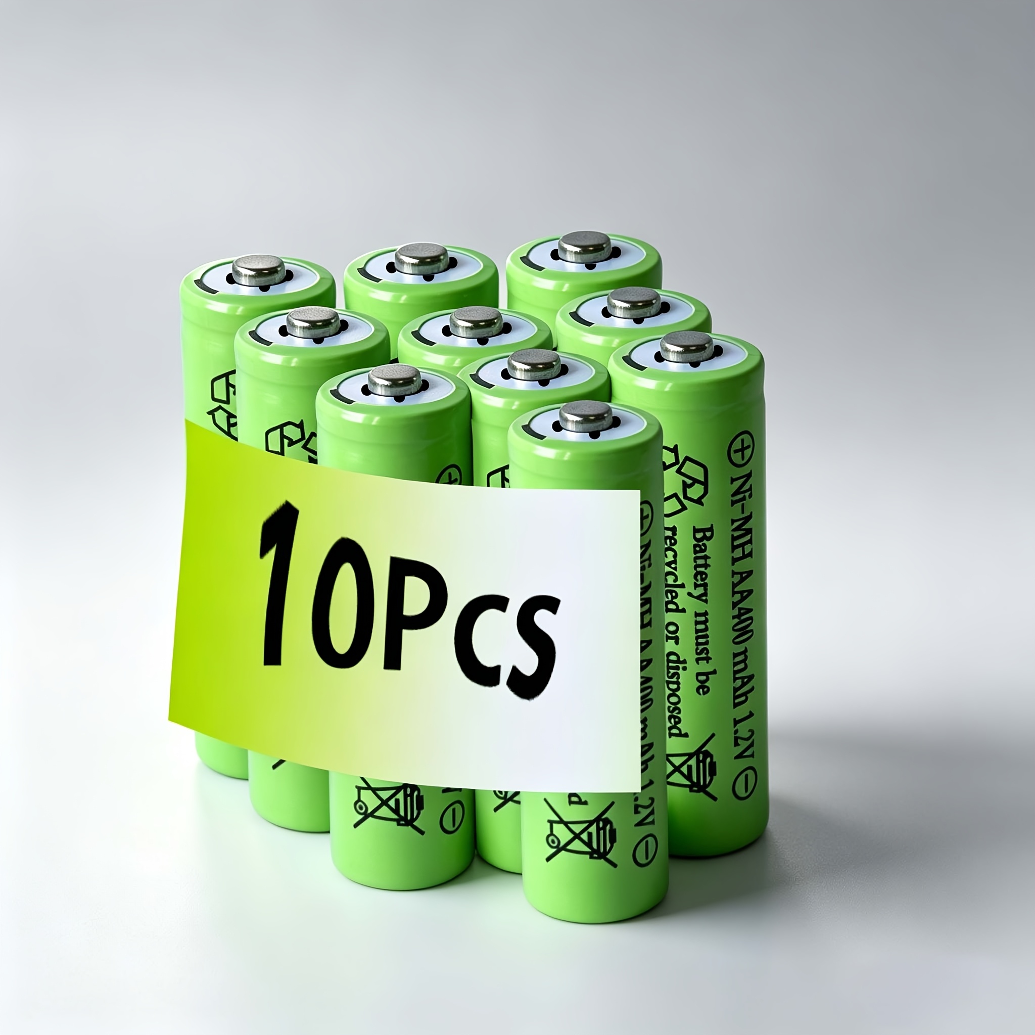 TEMU Lot de 4/10 piles AA rechargeables Ni-,2 V 400 mAh, pile Double A , pour appareils électroniques ménagers, télécommandes