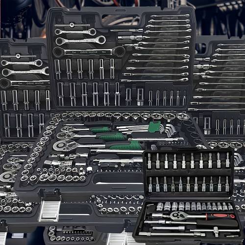 46 150pcs tool set including high quality durable and 1 2 inch 1 4 inch 3 8 inch sae and metric socket wrenches ratcheting and multi function suitable for automotive marine garage
