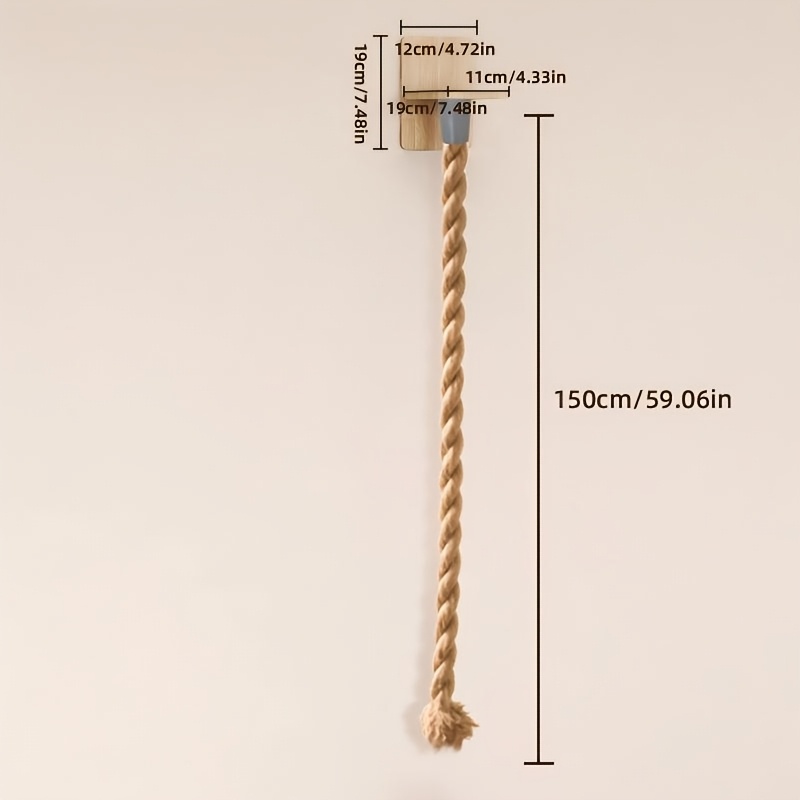 TEMU A Vertical Cat Climbing Frame Sturdy Natural Hemp Rope, Designed Specifically For Indoor Use. -saving Pet Exercise Toy Includes A Secure Wall