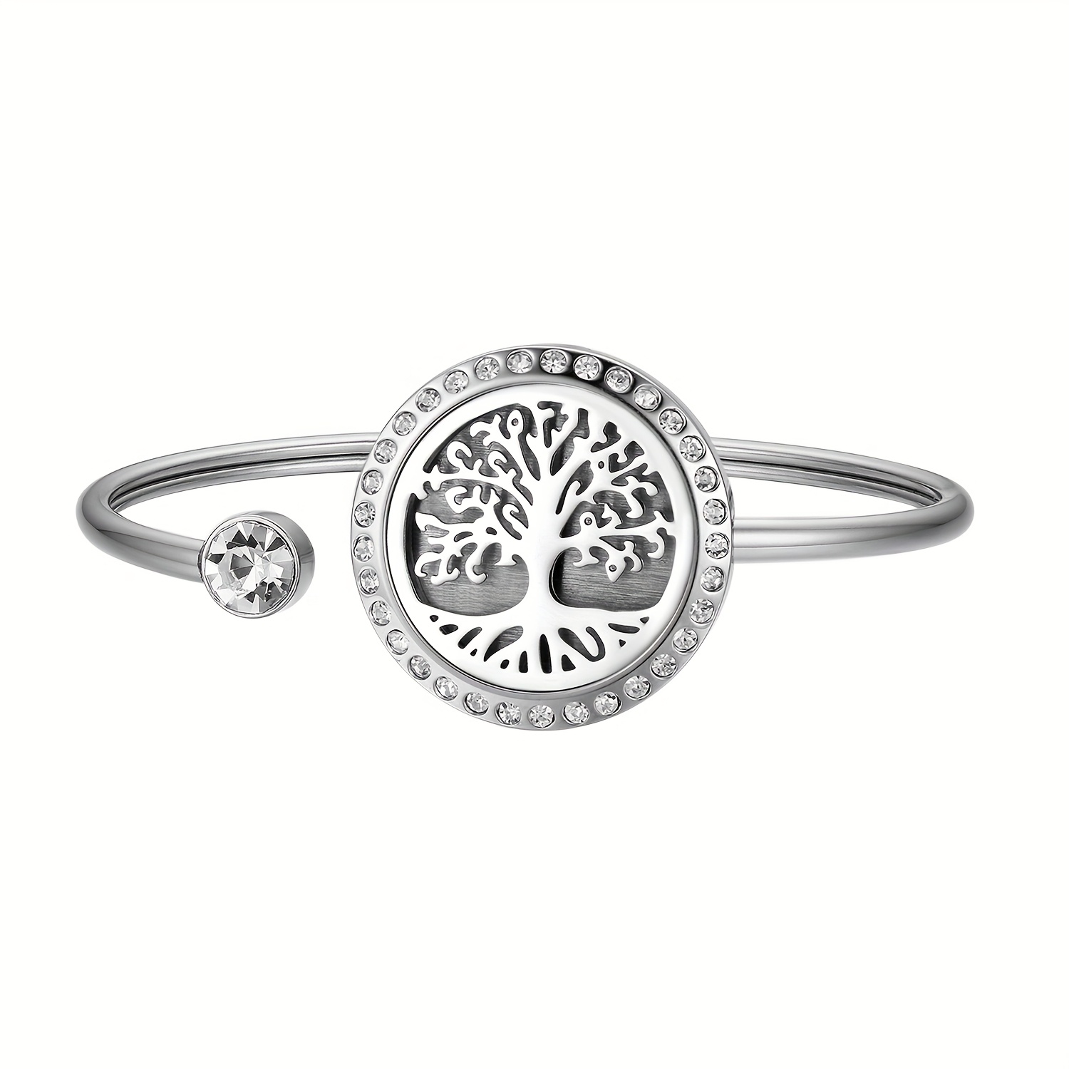 Image of Trendy Exquisite Hollow Opening Bracelet Box Stainless Steel Bracelet Ladies Jewelry Gift Mother's Day Gift