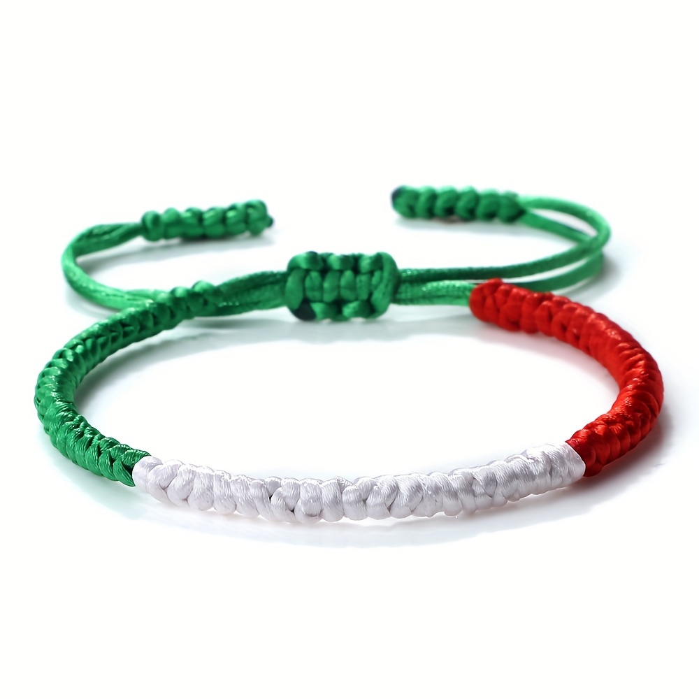 Image of 1pc 32 Styles Trendy Braided Bracelet Colorful Woven Rope Thread Adjustable Fashion Rope Bangles Country State Jewelry