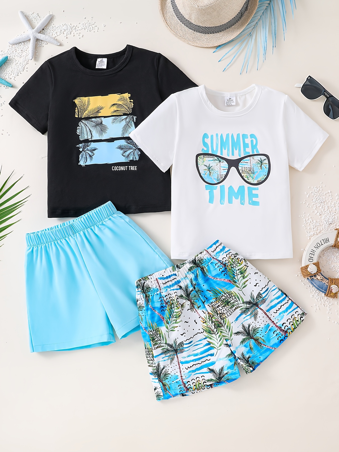 conjunto piezas trajes verano moda trendy niños gafas Temu Uruguay