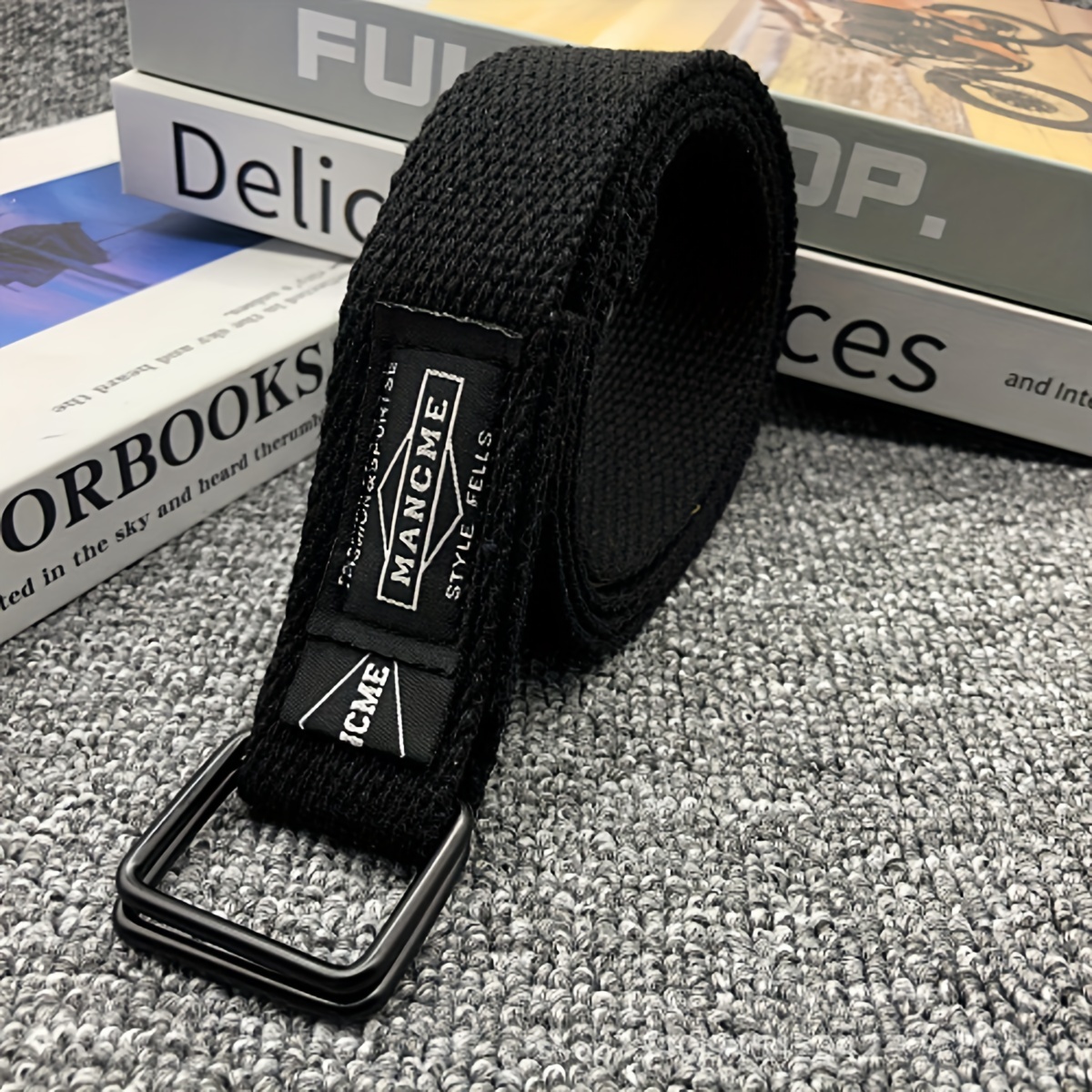 Canvas Braided Belt Double Ring Buckle Canvas Belt