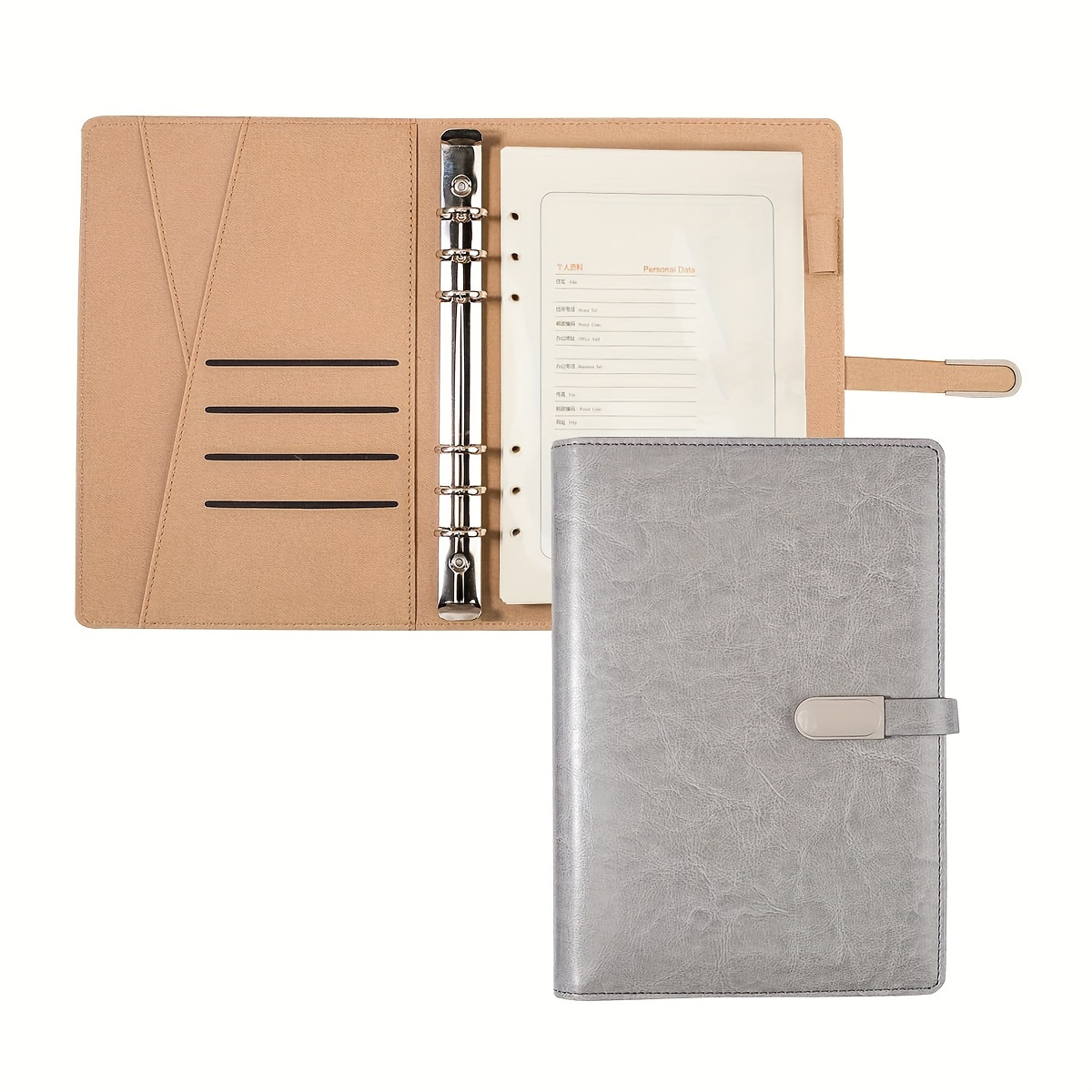 Small A6 Binder (cover Only ) Pu Leather Planner 6 Ring - Temu