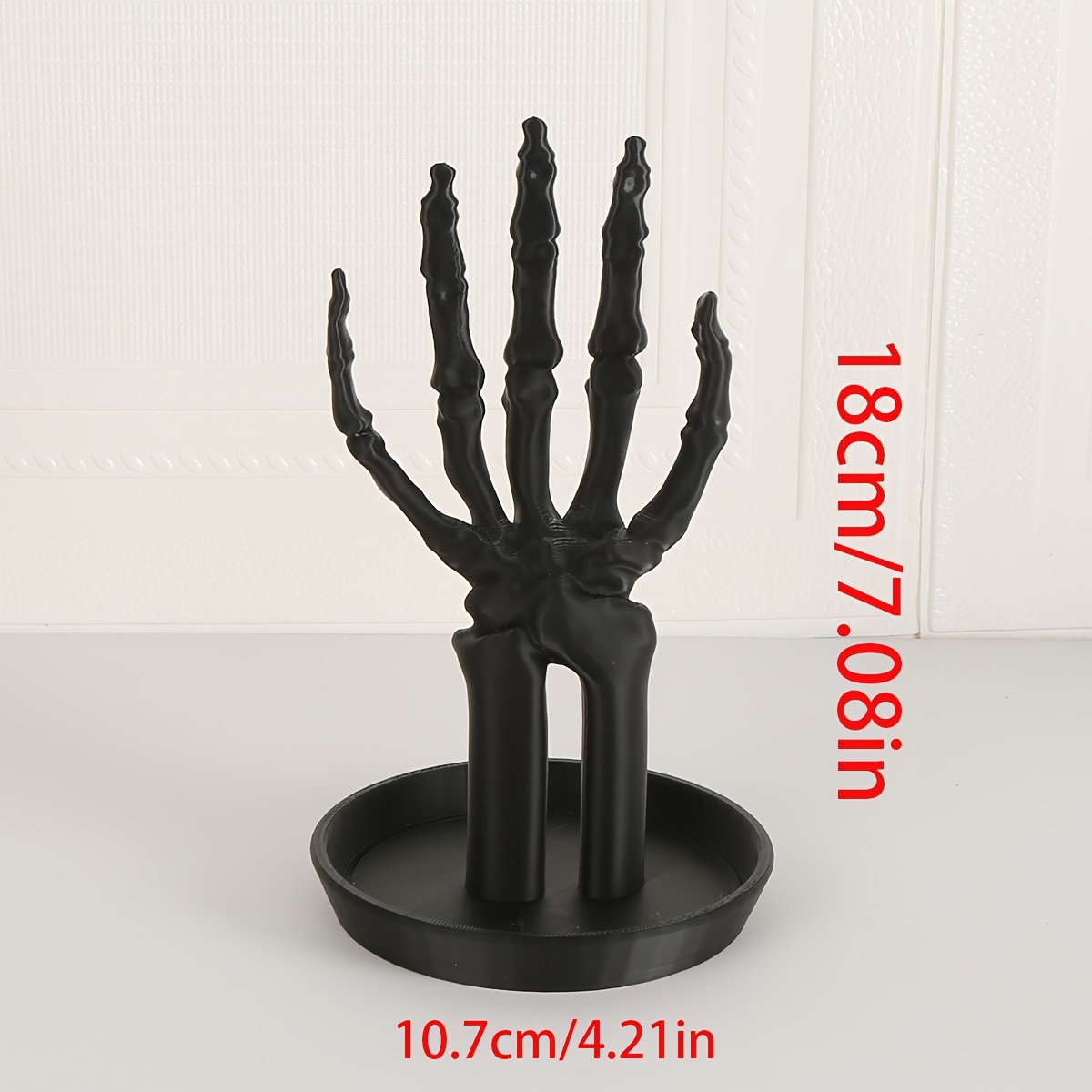 Gothic Handmade Stand - Durable Abs Storage Box For Necklaces, Earrings, And Rings With Decorative Bone Design - Perfect For Halloween, Home Decor, And Dressing Table Storage