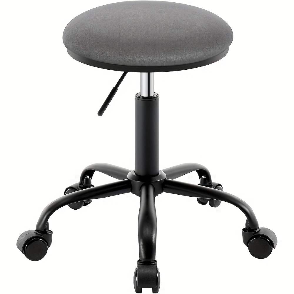 Office Chair, Work Stool, Adjustable Height Makeup Stool, Swivel Stool With Wheels, 360° Rotating Round Stool, Made Of Velvet