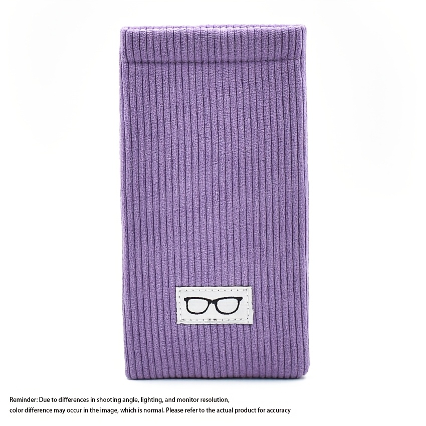 TEMU 1pc Squeeze Top Eyeglass Case, New Corduroy Soft Eyeglass Bag Glass Case Large Eyeglass Pouch