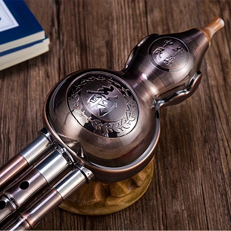 Alto Flute, Traditional Chinese Instrument with Copper Plated Metal Body and Carrying Case, Durable Feature Wind Instrument Suitable for Beginners and Professionals in C & F Keys