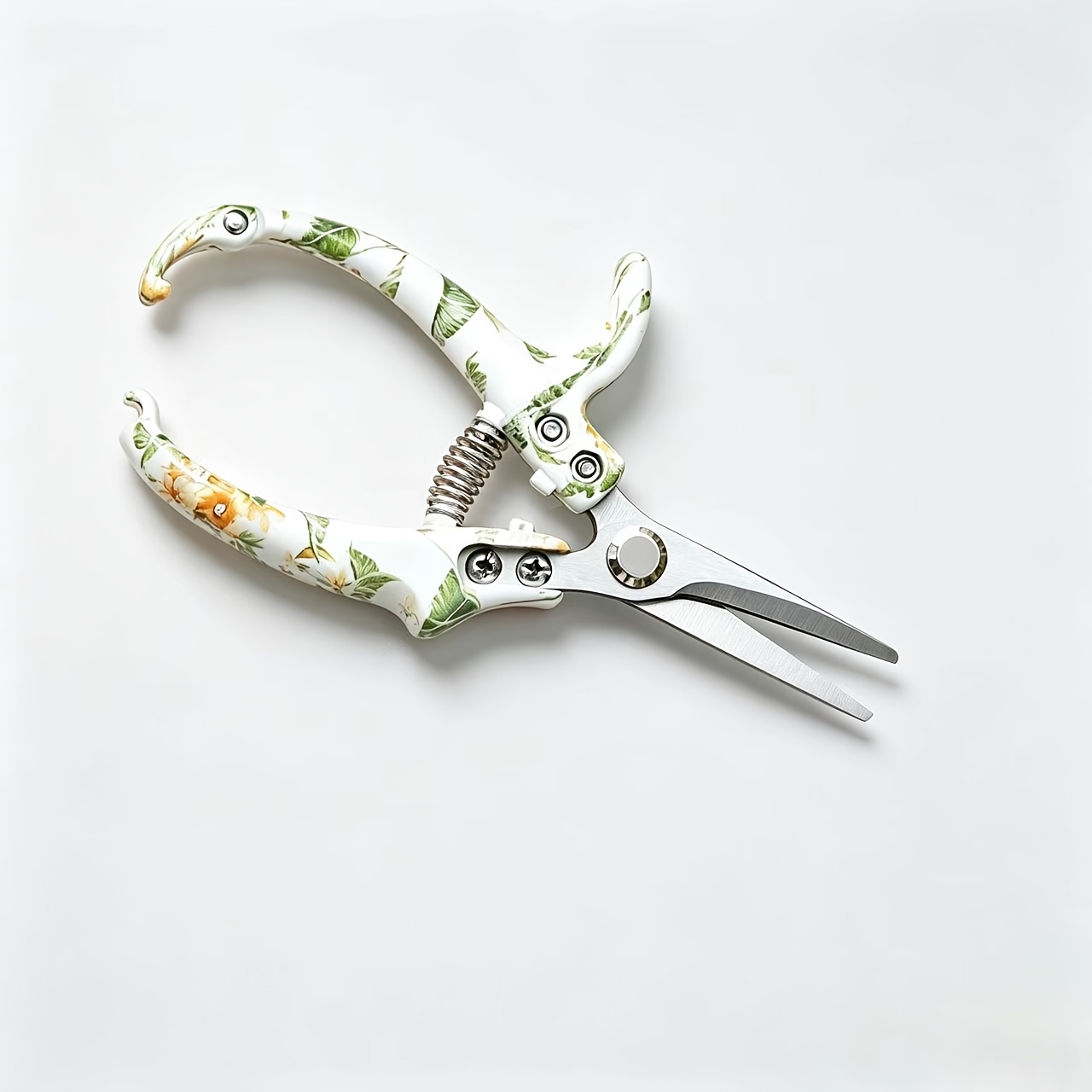 TEMU Stainless Steel Straight Head Garden Scissors Pruning Shears Indoor Potted Plant Branch Trimming Tool Manual Pruning Scissors Labor-saving