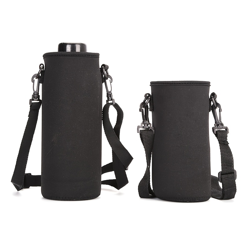 

1pc Nylon Bottle Holder, Universal Portable Outdoor Protective Sleeve, With Crossbody Strap, Dual-use Insulation Cover For Glass & Heat Preserving Bottles