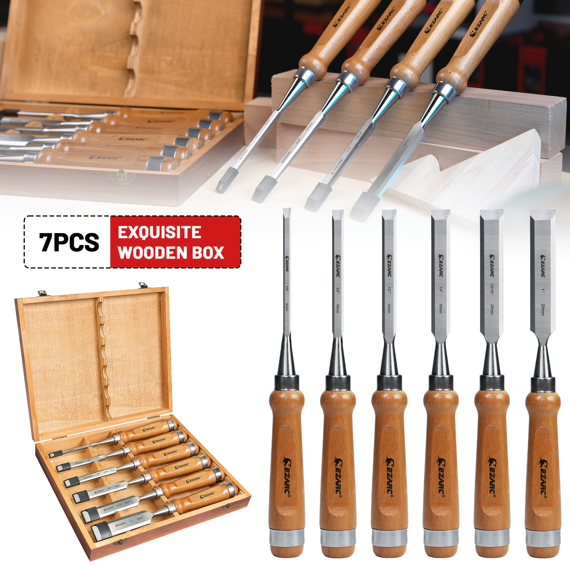 Muskan Enterprises -ME 8 in 1 8 Pcs Wood Cutter Wood Carving Tools Woodworking Tool Detail Chisel Home Household Multifunction Utili Tool Set