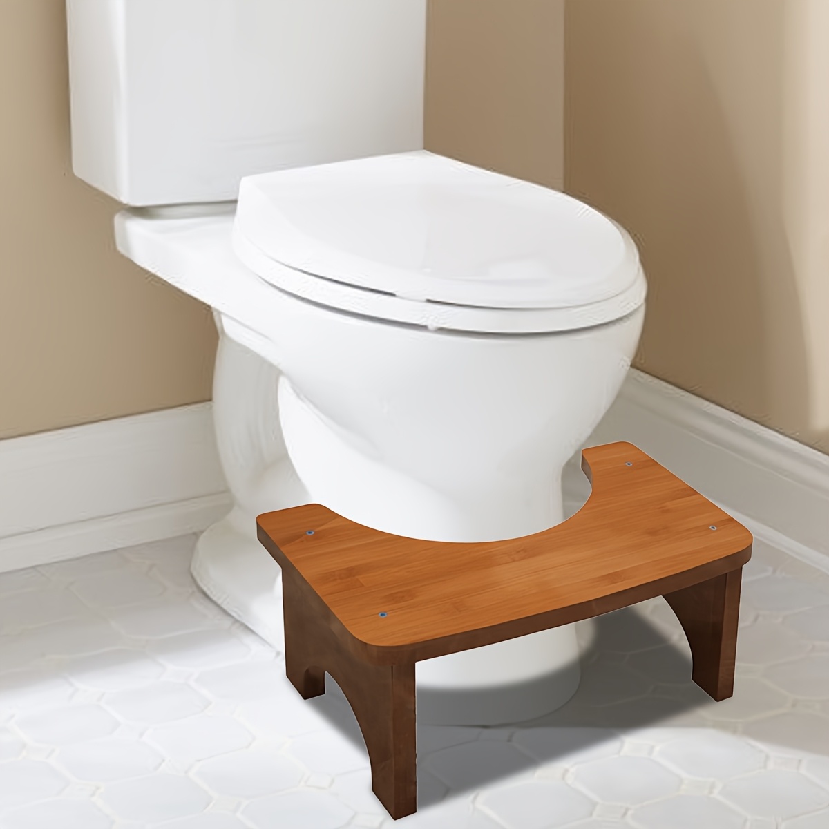 Produktbild von Hock-Fußhocker, Wiederverwendbarer Töpfchenhocker, Badezimmer-Toilettenhocker, E
