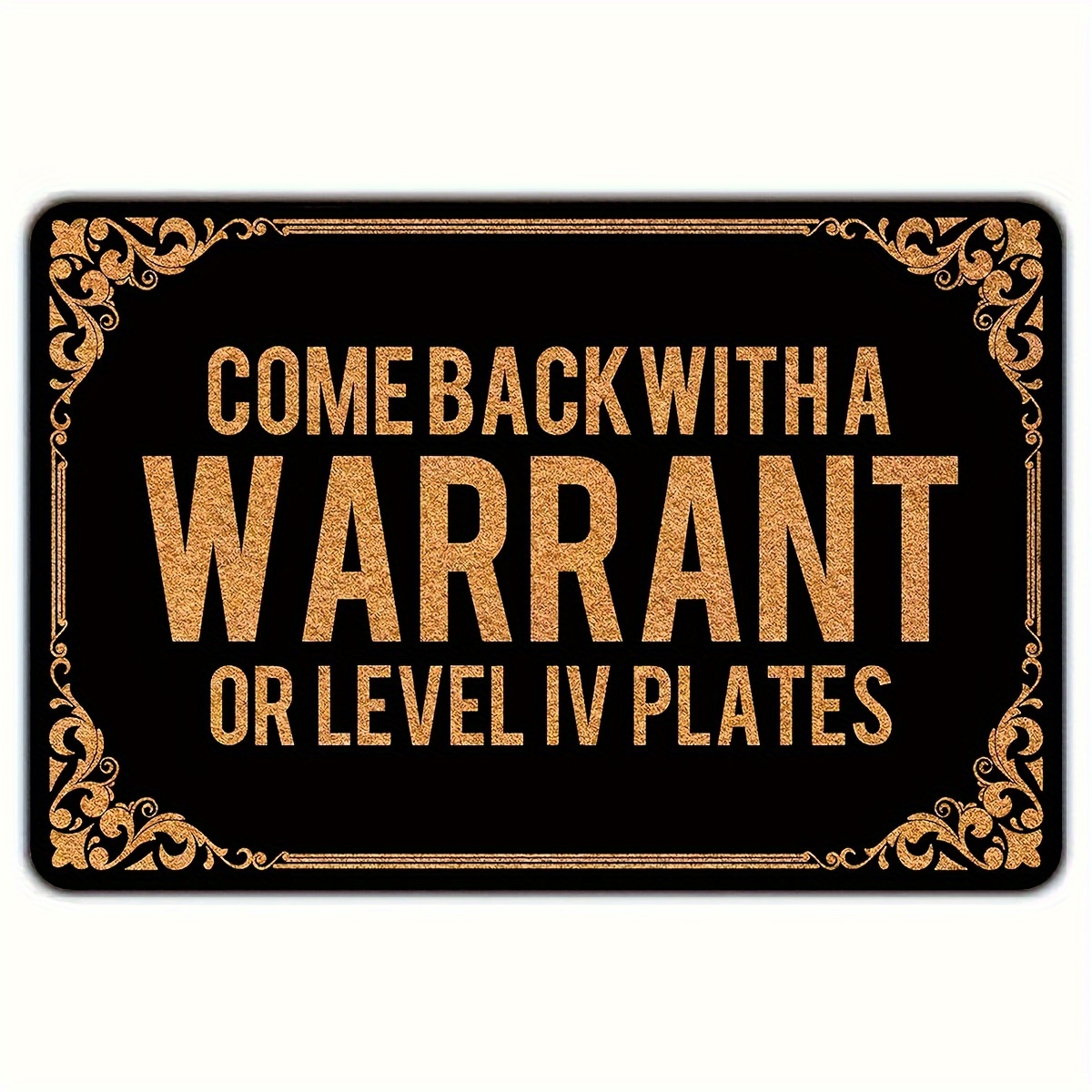 

1pc, Welcome Mats For Front Door Outdoor Entry, Come Back With A Or Level Iv Plates Doormat Non Slip Rubber Mat For Home Indoor Farmhouse Funny Kitchen Rugs