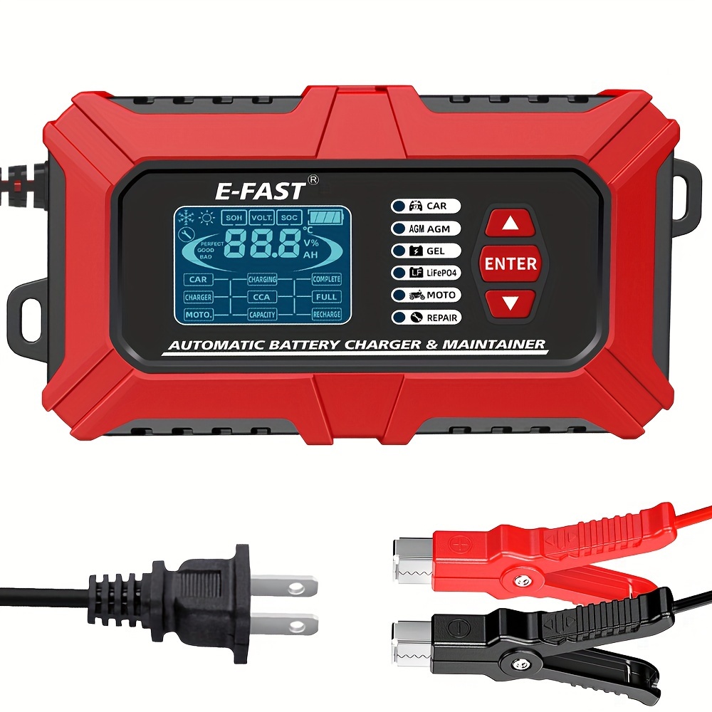 

Car Battery Tester, Charger And Maintainer, 12v 6a Trickle Charger Auto 12v Battery Maintainer For Car Charger