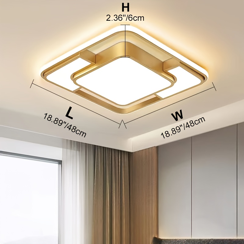 TEMU Modern Led Ceiling Light Dimmable Black Ceiling Lamp For Living Bedroom Room Light