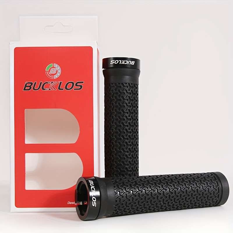 Image of Bucklos Bicycle Handle Soft Rubber Mountain Bike Grips Lock On Bicycle Handle Grips Shock-absorption Bike Handlebar Grips