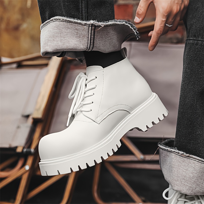 botas chelsea blancas clásicas hombre altas punta redonda Temu