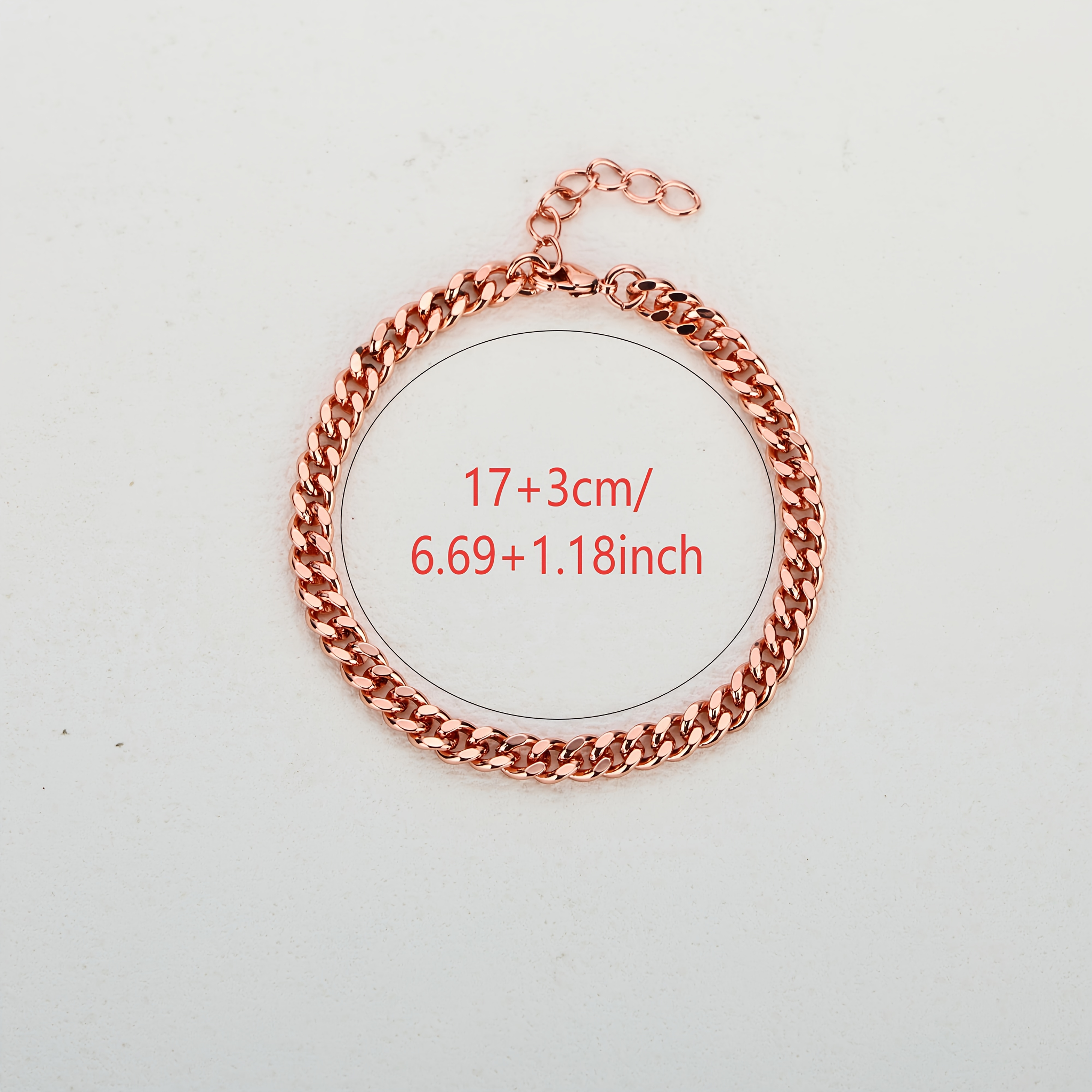 TEMU Bracciale in rame con design a catena , disponibile in larghezze di 5 mm, 7 mm, e 12 mm, e spessori di 0.20", 0.28", 0.35" e 0.47". � e sia per