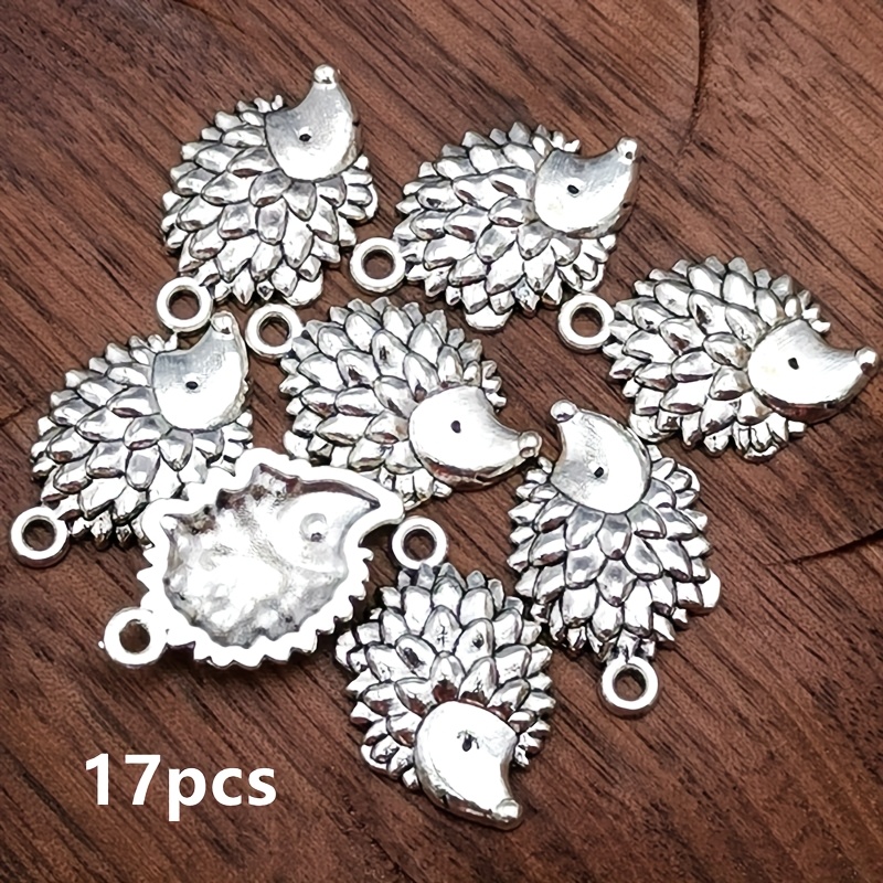 Image of 17pcs Hedgehog Charm Pendants, Bohemian Style Jewelry Additions, Handmade Jewelry Making Bracelet, Necklace, Earring Additions 22 X 24mm