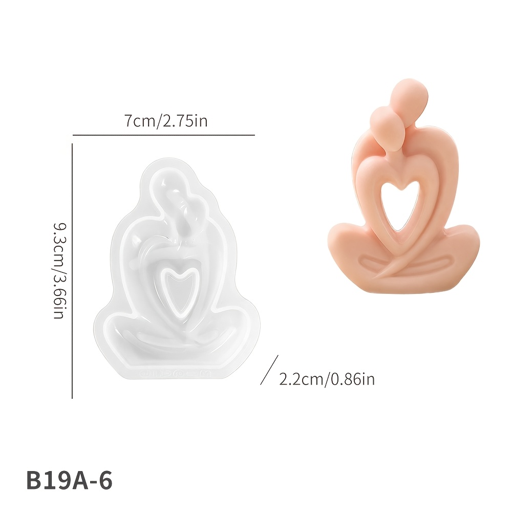 TEMU Stampo in silicone per mini statuetta di , stampo 3D per candele , stampo per di corpi abbracciati per artigianato in resina, stampi in resina
