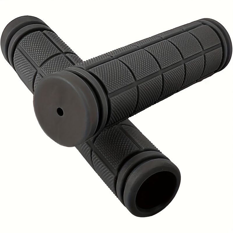 TEMU Poignées de vélo ergonomiques en caoutchouc texturé - Diamètre 22 mm, surface antidérapante avec une de prise ondulée confortable, texture