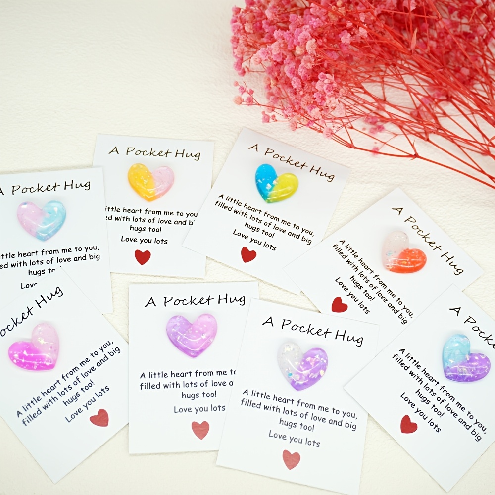 

8pcs Resin Love Pocket Hug Cards - Birthdays, Weddings, Valentine's Day & More - Gift For Any , Small, Multi Functional, Suitable For Festivals And Events