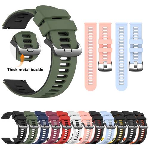 20mm 22mm soft silicone watch p compatible with samsung 5 6 7 active 2 40mm 44mm sq 2 2 3 forerunner 245 255 265 huawei for soft replacement watch