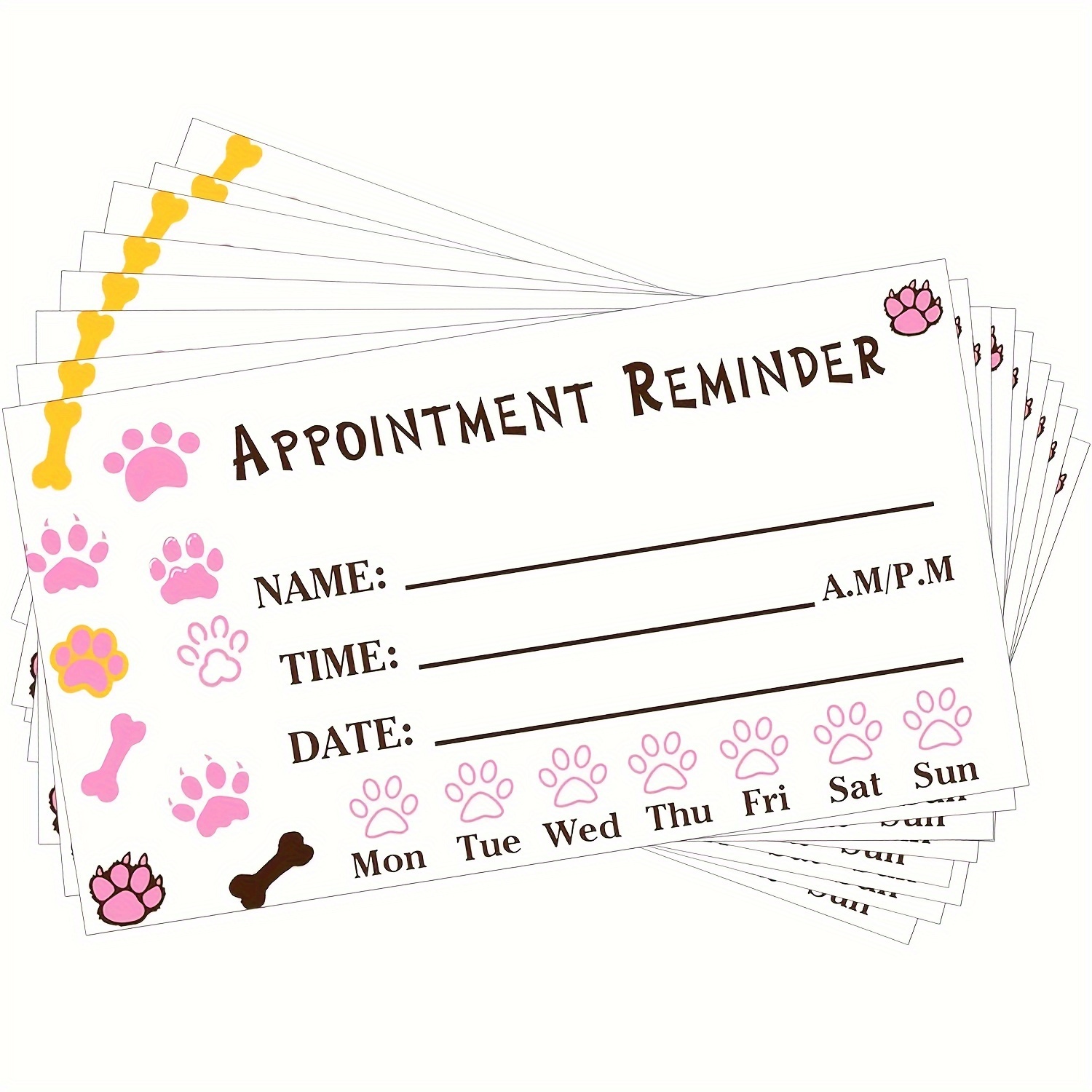 

50pcs Print Pet Grooming Cards, 2x3.5" - High-quality Paper For & Vet Offices