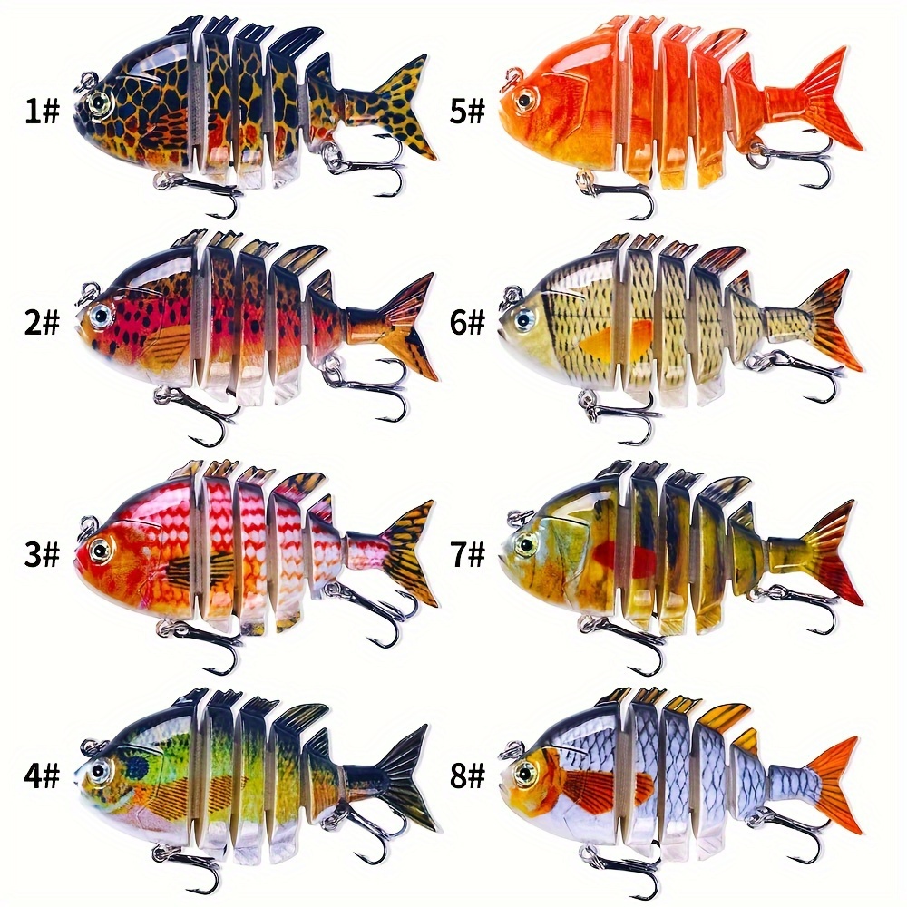 

8 8cm/15g Multi-articulated Lures, 2 Sharp Treble Hooks, Durable Absconstruction - Perfect For Bass, Bluegill, Christmas, Father's Day And Outdoor Adventure Clappie Fishing