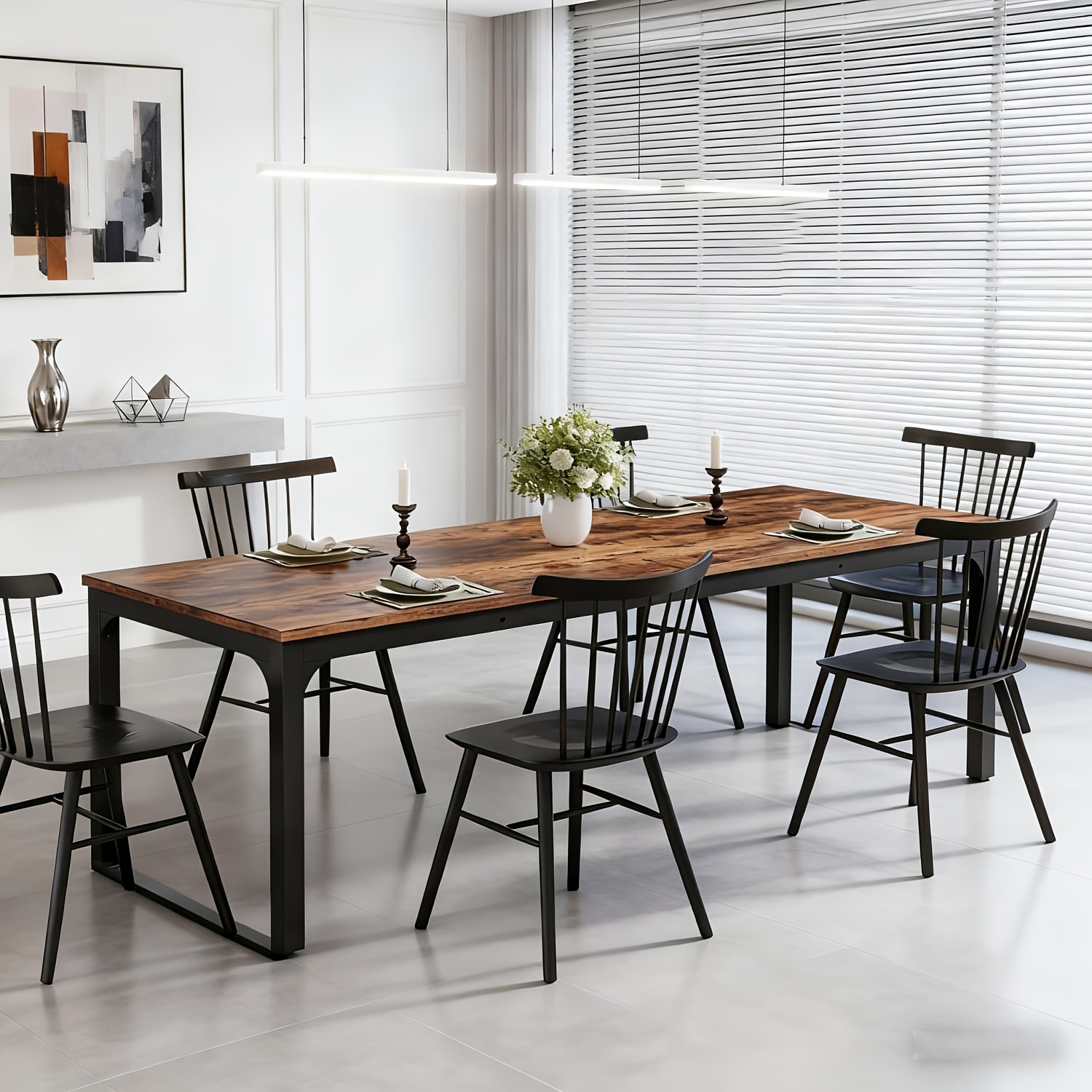 Dining Table For 6-8 Person, 78 Inch Long Rectangular Kitchen Dining Table For Living Room And Dining Room, 78.7 X 27.5 X Inches(only Table)