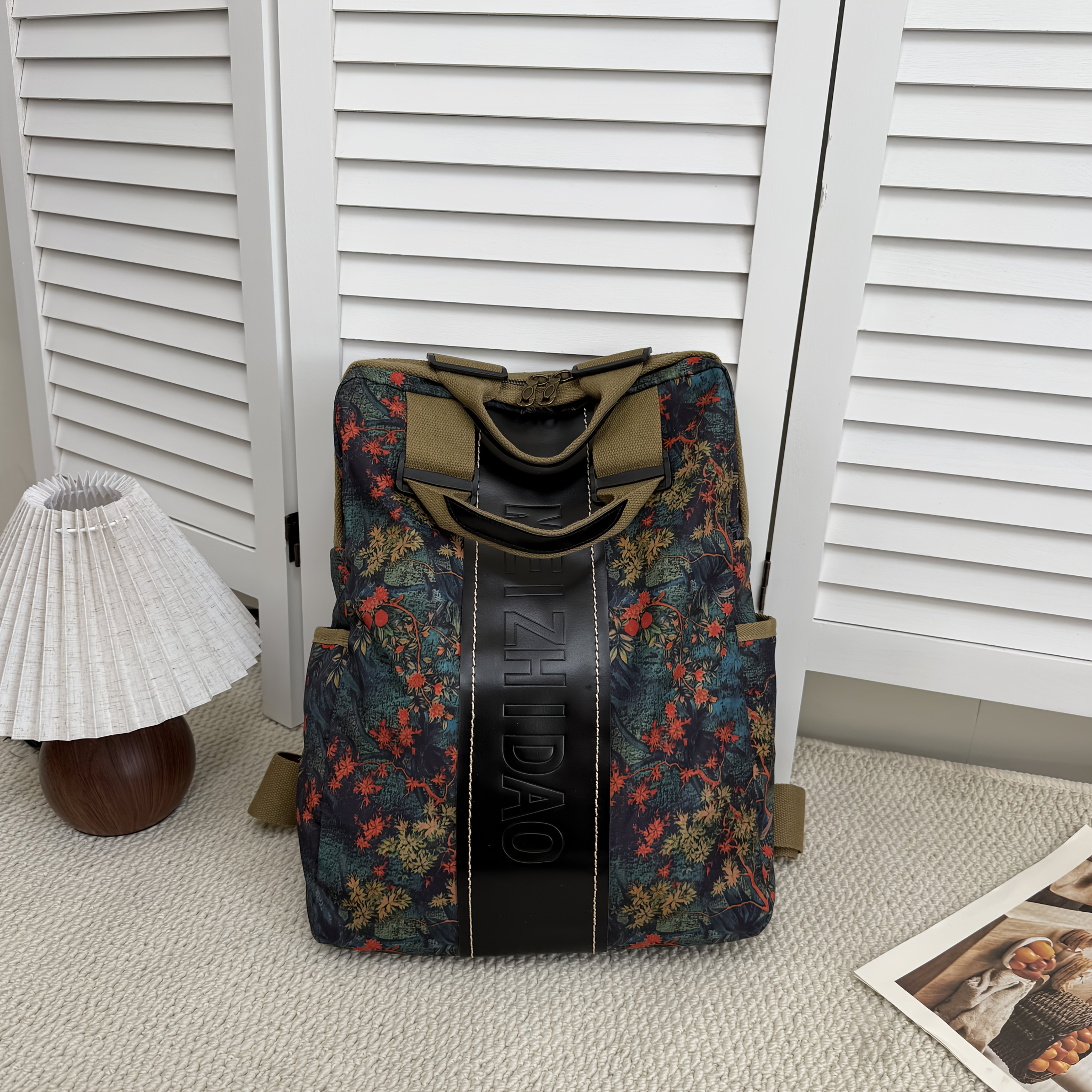 Mochila de mano retro de gran capacidad, versátil y de estilo étnico moderno para mujer y hombre, fácil de usar y a la moda