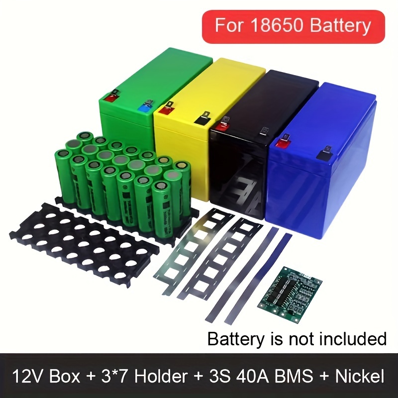 

Diy 12v Battery Storage Case With 3*7 18650 Lithium Battery Pack , 3s 40a Bms Protection Board, Abs Plastic Battery Holder, Replaceable For 12v Lead Acid Battery