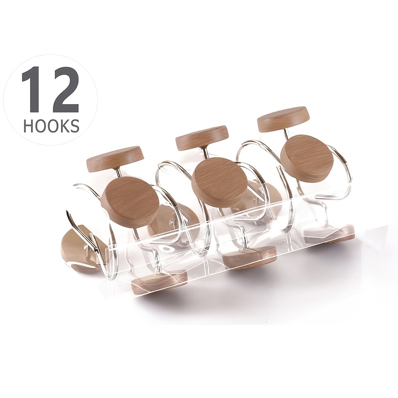 TEMU 12pcs Resin Wood Grain Shower Curtain Hooks Decorative Shower Curtain Hooks Curtain Hooks Bathroom Supplies Hardware Hooks