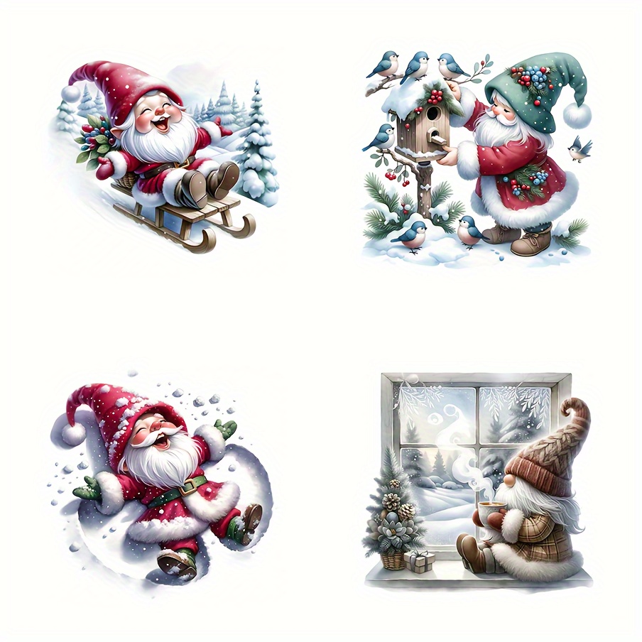 

4-in-1 Christmas Decals - - Double-sided Stickers For & Motorcycles, Decoration, Exterior Vehicle And Decals