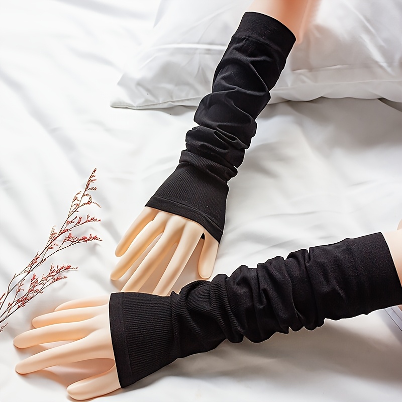 TEMU 1 Paire, Manchons d'Été , Gants Mi- Demi-Doigts pour Femme, Manchons, Protège-Bras, Protège-Poignets pour Printemps et Automne. Convient pour ,