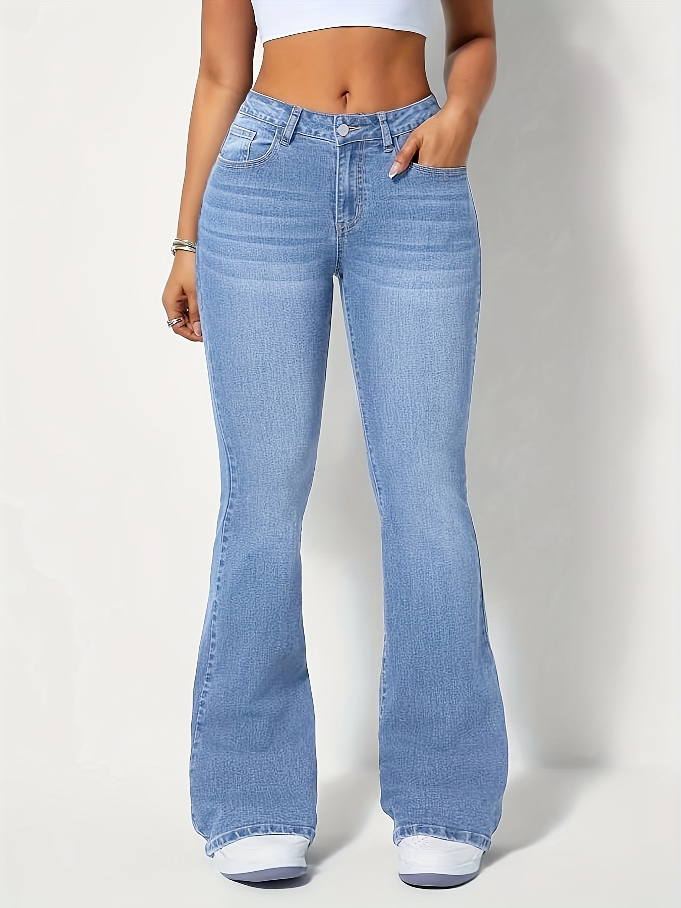 Denim Flare Pants Outfit Fashion Nova High Waisted Bell Bottom