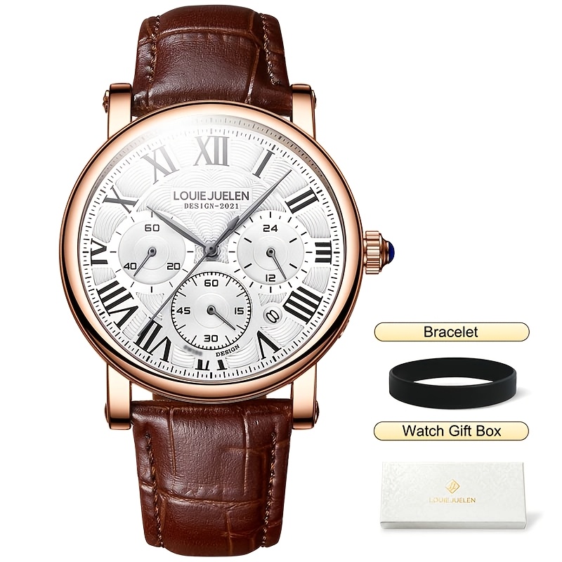 Image of 3pcs Quartz Watches Multifunctional Wristwatches Unisex Commemorative Christmas, Father's Day, New Year, Birthday Gifts