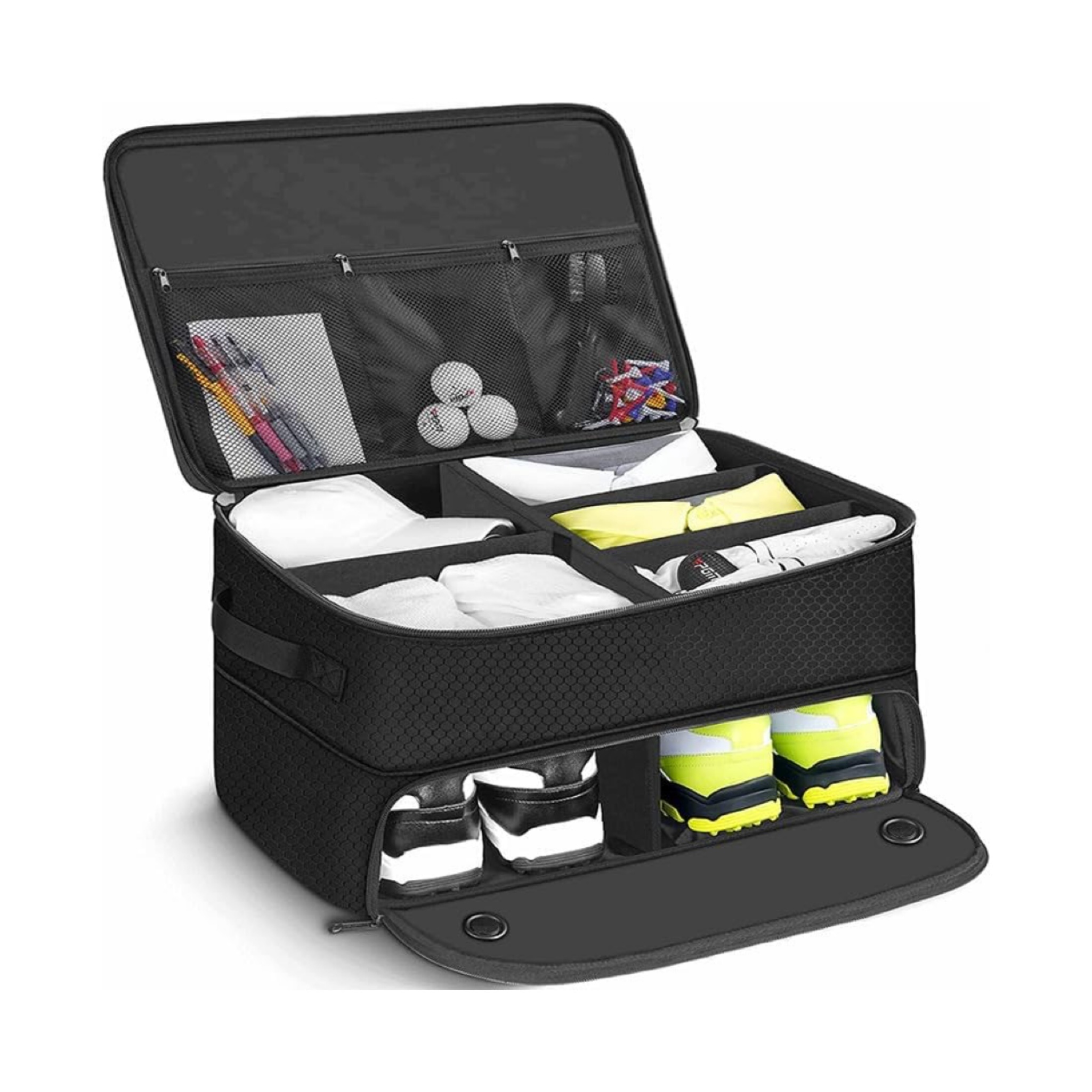 

2 Golf Organizer, Car Separate Ventilated Compartment For 2 , Golf For , Tees, Clothes, Gloves, Accessories, Golf