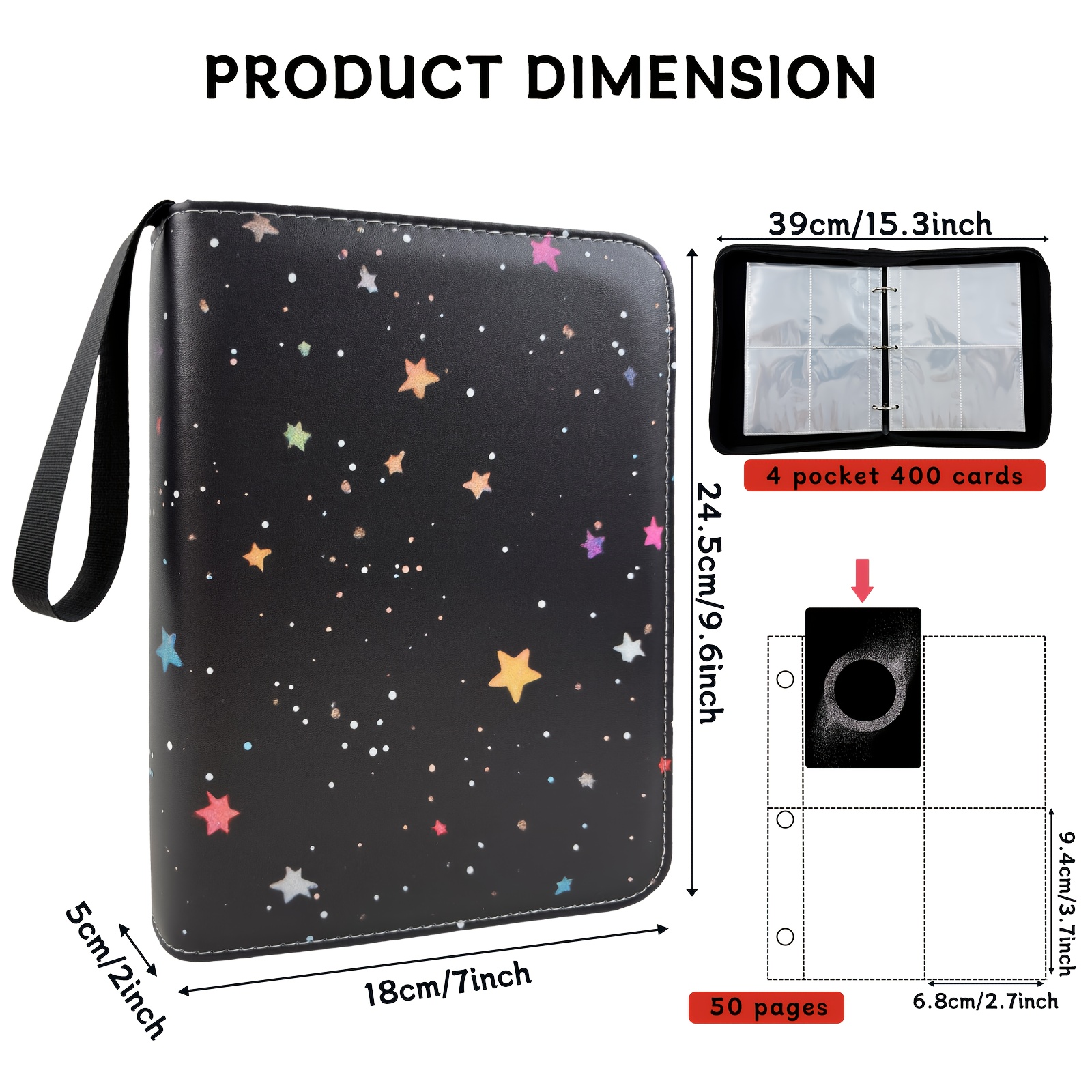 Zipper Closure Card Binder Football Cards Binder 400 Pocket Baseball Cards  Binder - Trading Card Album With 50 Removable Sleeves For Collectors Buy Trading  Card Sleeves Card Storage Binder