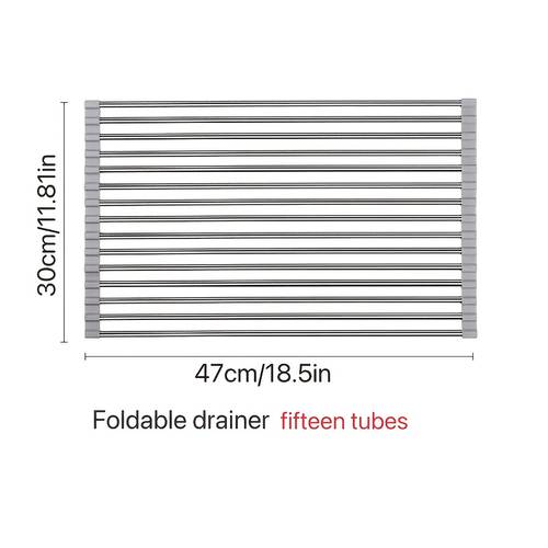 stainless steel foldable kitchen sink dish drainer multiple sizes space saving dish rack dish drainer with roll up curtain stainless steel dish drying rack