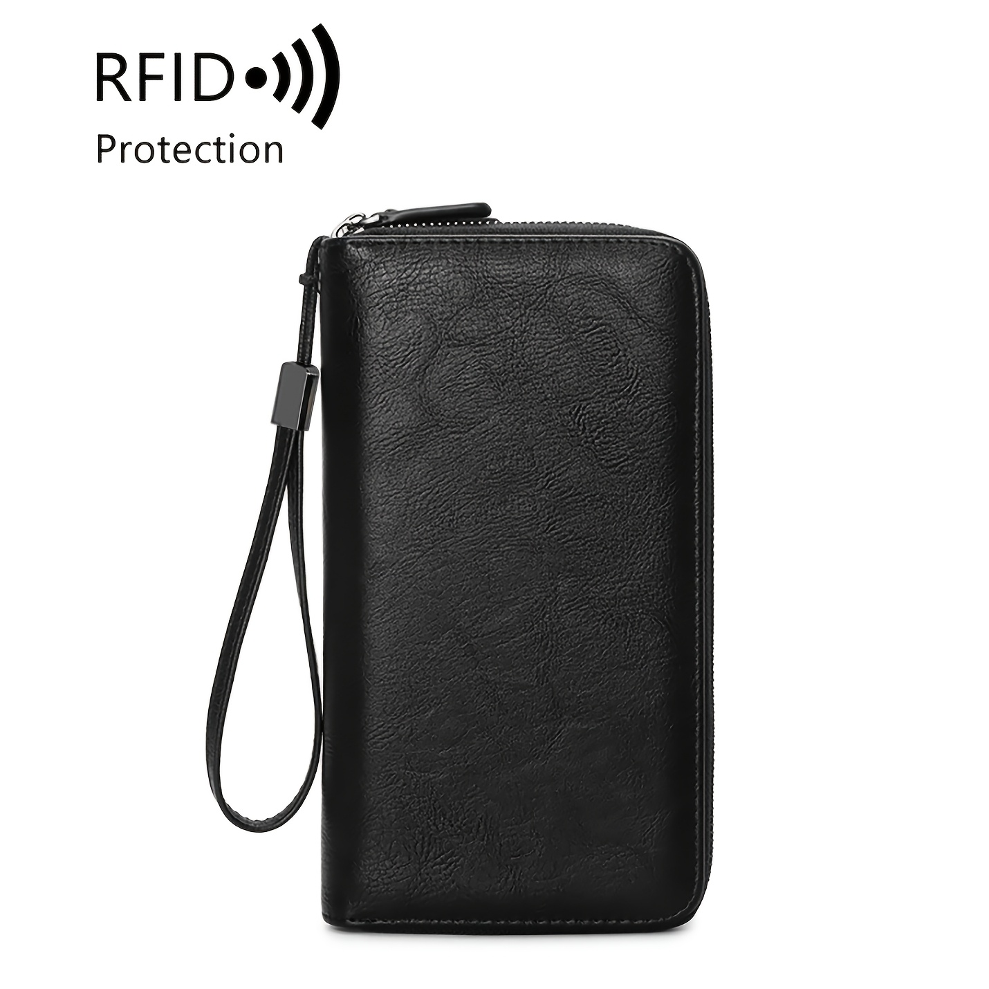 TEMU Wallet With Rfid Blocking , Multiple Card Slots And Essential Travel And Business Organizer, Durable Metal Zipper, Compact Fashion Wallet For