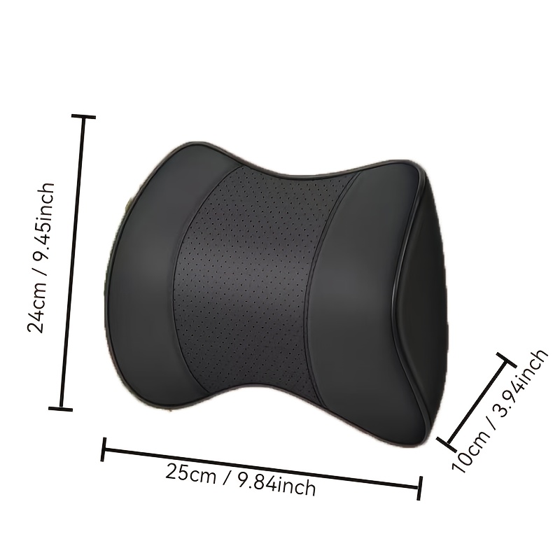 Car Headrest Made of Full Faux Leather, Soft PU Car Neck Pillow, Adjustable Shoulder Strap, Pure Foam And Breathable Removable Cover, Comfortable Ergonomic Design