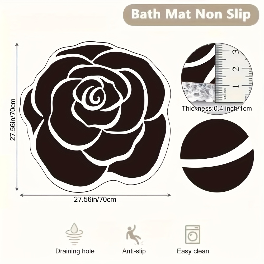 Non-slip Shower Mat With Flower Pattern