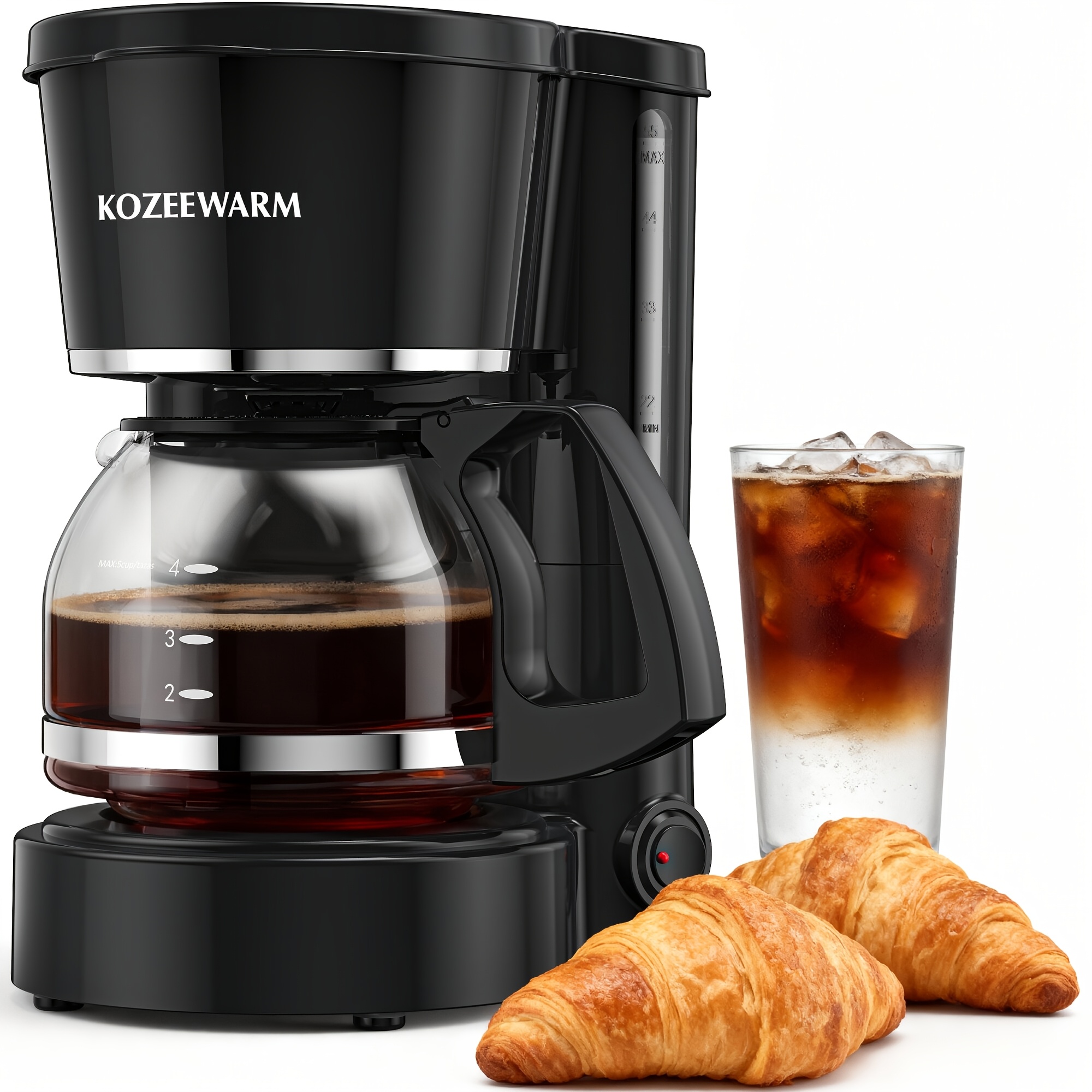 TEMU 5-cup Drip Coffee Machine Featuring Dry Boiling Protection And A Leak-proof Design, With Integrated Heating And Insulation, Suitable For Pour-over Coffee, , And Coffee Pot