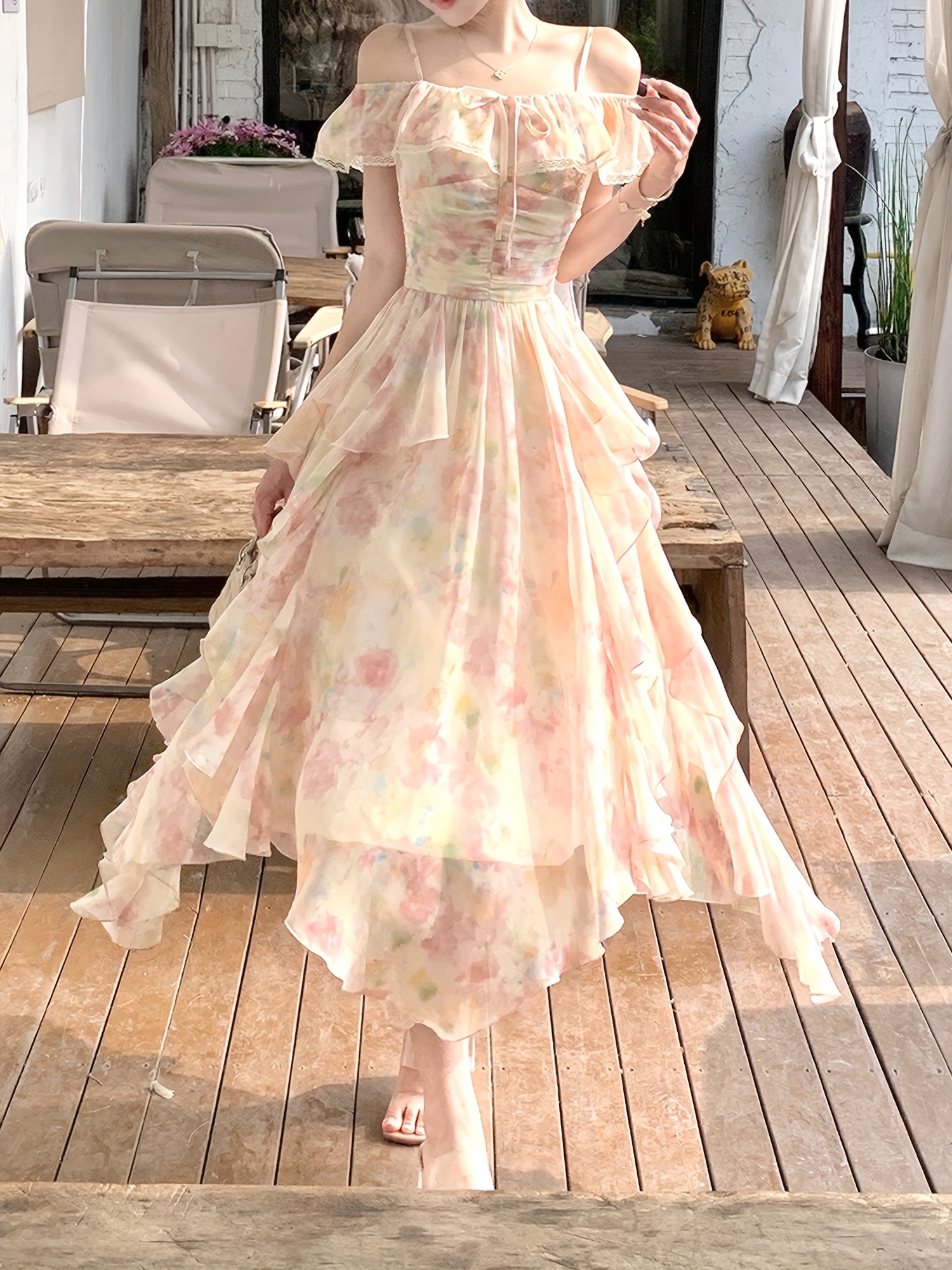green emerald velvet dress PRETTYGARDEN Women Floral Boho Maxi Dresses Short Sleeve V Neck Smocke
