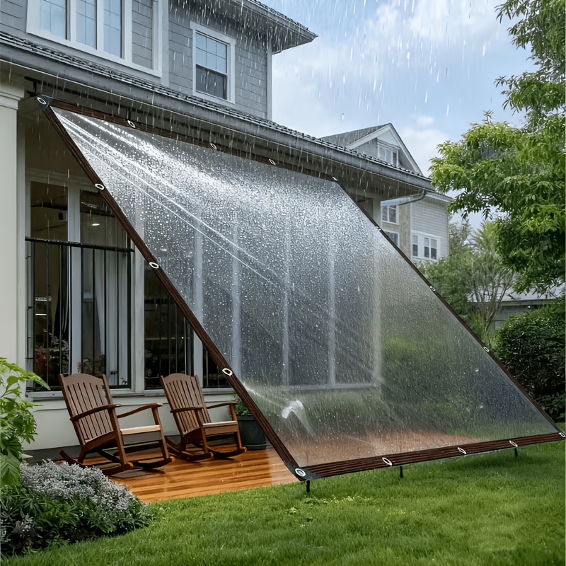 courtyard outdoor rain cover transparent fabric sunshade sail garden backyard rainproof tarp covering material transparent tarpaulin polyethylene material suitable for use in gazebos and outdoors